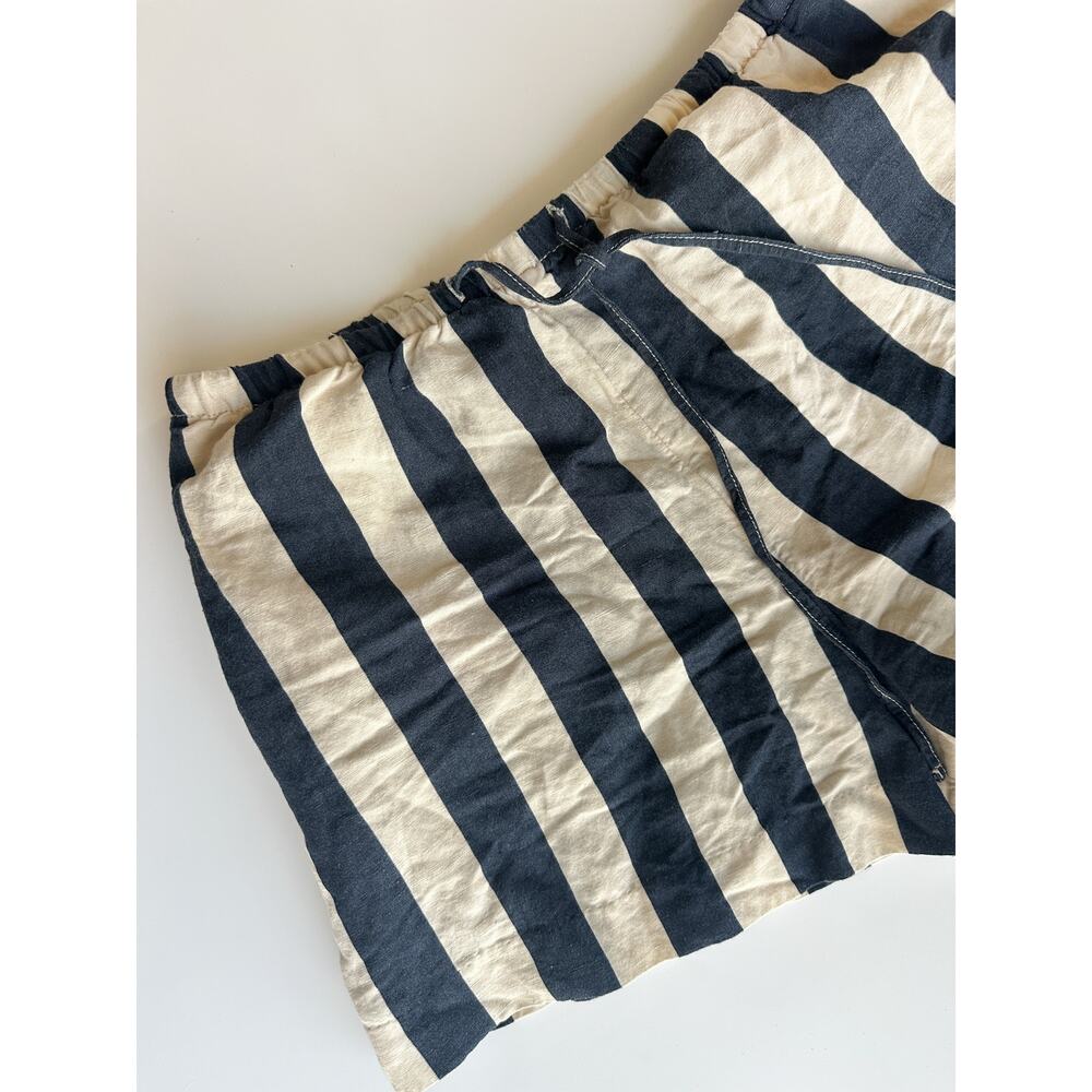 H&M Linen Blend Striped Shorts S Coastal Resort Old Money Euro Summer Minimalist - Picture 2 of 5